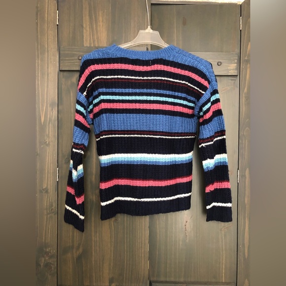 *SALE MUST GO*  NWT Pink Rose multiple color striped sweater size L - Picture 2 of 5